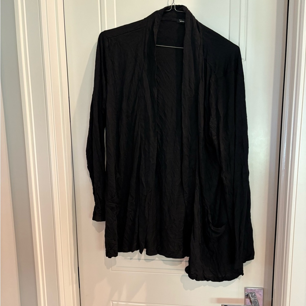 Shana Elegant Black Women's Cardigan & Pants set